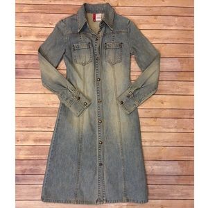 Divided Long Trench Denim Jean Jacket 4